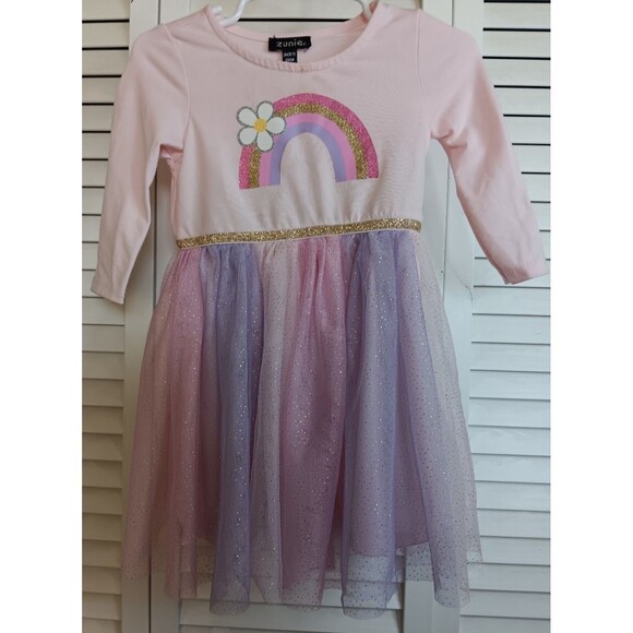 Zunie Size 2 Girls Pink Glittery Dress - Picture 1 of 6